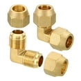 thumbnail image 1 of Uxcell 5/8" x 5/8" Brass Pipe Fitting Flare 90 Degree Elbow Tube Fitting Pipe Adapter Connector with Nut 2 Pack, 1 of 5