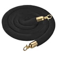 thumbnail image 1 of Uxcell 5.9 Feet Black Velvet Stanchion Rope, Crowd Control Barrier Rope with Snap Hook, Golden, 1 of 6