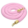 thumbnail image 1 of Uxcell 5.9 Feet Pink Velvet Stanchion Rope, Crowd Control Barrier Rope with Snap Hook, Golden, 1 of 6