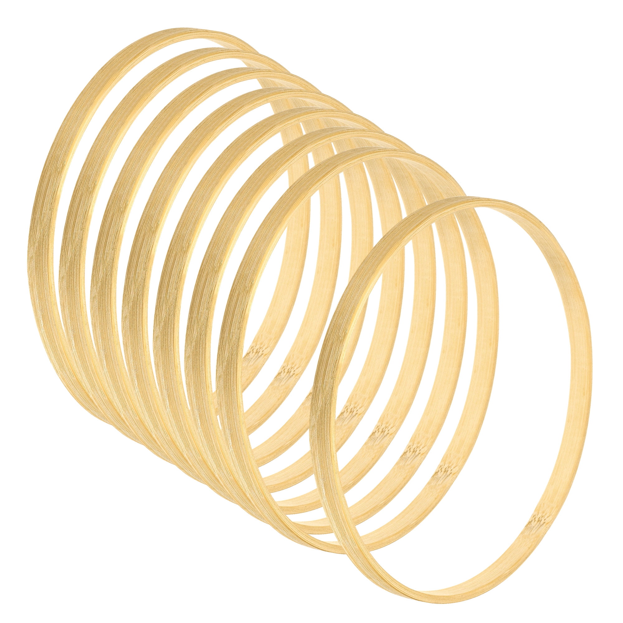 Uxcell 5.9" Wooden Bamboo Floral Hoop Rings for DIY Crafts Wedding ...