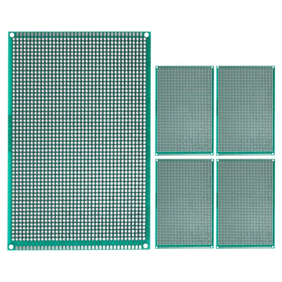 Uxcell 5.9" x 3.9" Double Sided PCB Board, 5 Pcs, Green