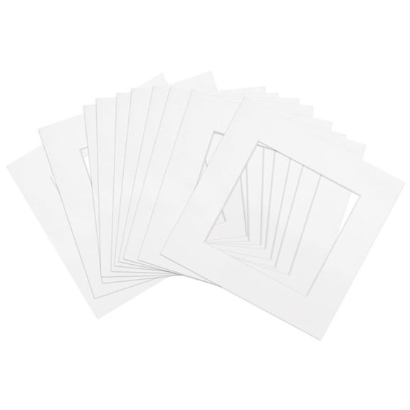 Uxcell 5.9" x 5.9" Picture Mat, Cut Frame Mattes for 4" x 4", White 14 Pack