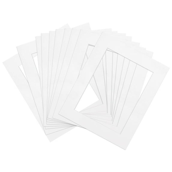 Uxcell Picture Mats Core Cut Frame Matte for Photos Artwork Painting Display 5.9" x 7.9" White 10Pcs