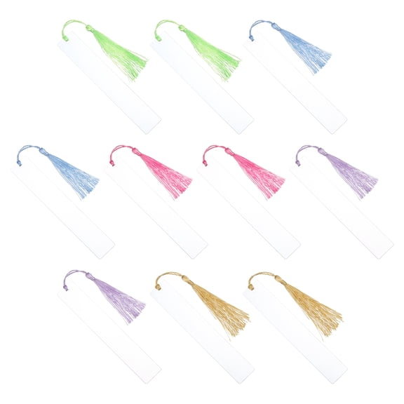 Uxcell 5.9"x1" Blank Acrylic Bookmark 30 Pack Rectangle Clear Book Marks Page Markers with Tassel