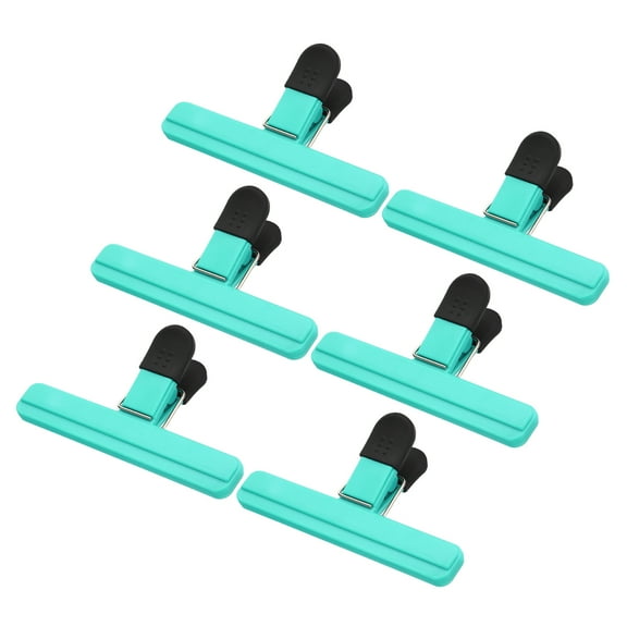 Uxcell 5.91 x 3.35 Inch Chip Clips, 6Pcs Large Plastic Bag Clips, Dark Green