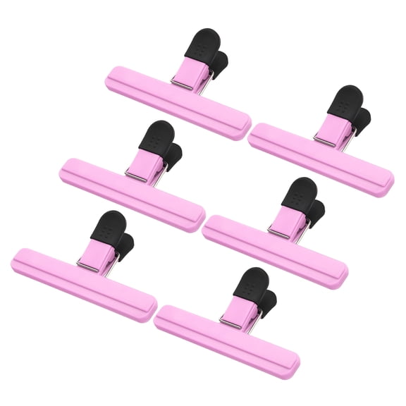 Uxcell 5.91 x 3.35 Inch Chip Clips, 6Pcs Large Plastic Bag Clips, Pink