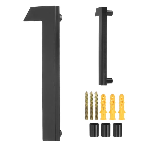 Uxcell 5" Acrylic Modern Floating House Numbers for Outside Address(Number 1, Black)