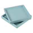 thumbnail image 1 of Uxcell 5" Ceramic Square Planter Saucer Flower Pot Drip Tray Coaster, Turquoise 2 Pack, 1 of 6