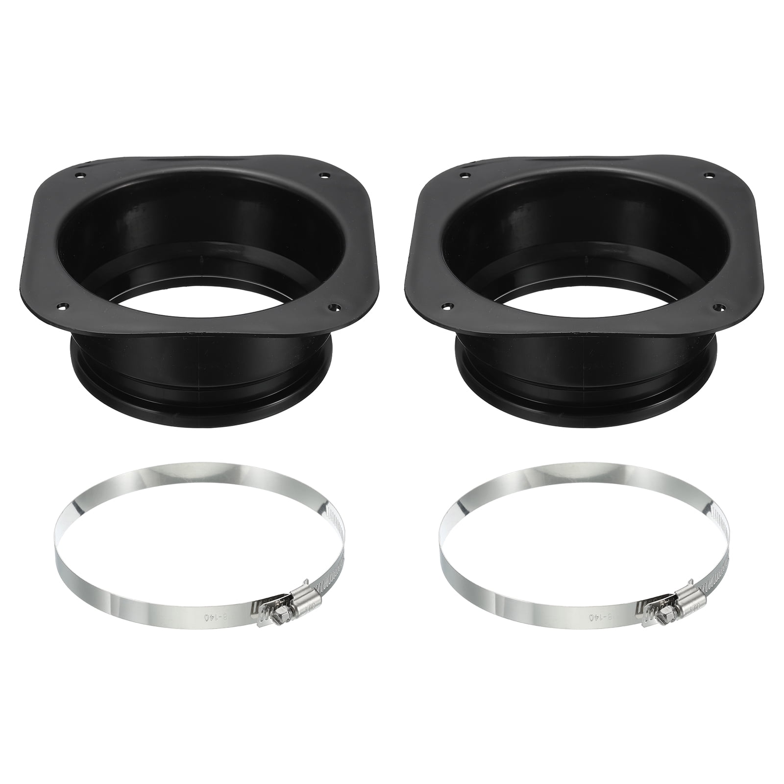 Uxcell 5" Duct Connector Flange 2 Pcs Dryer Vent Wall Plate Square to Round with Clamp for Air Cooling Ventilation