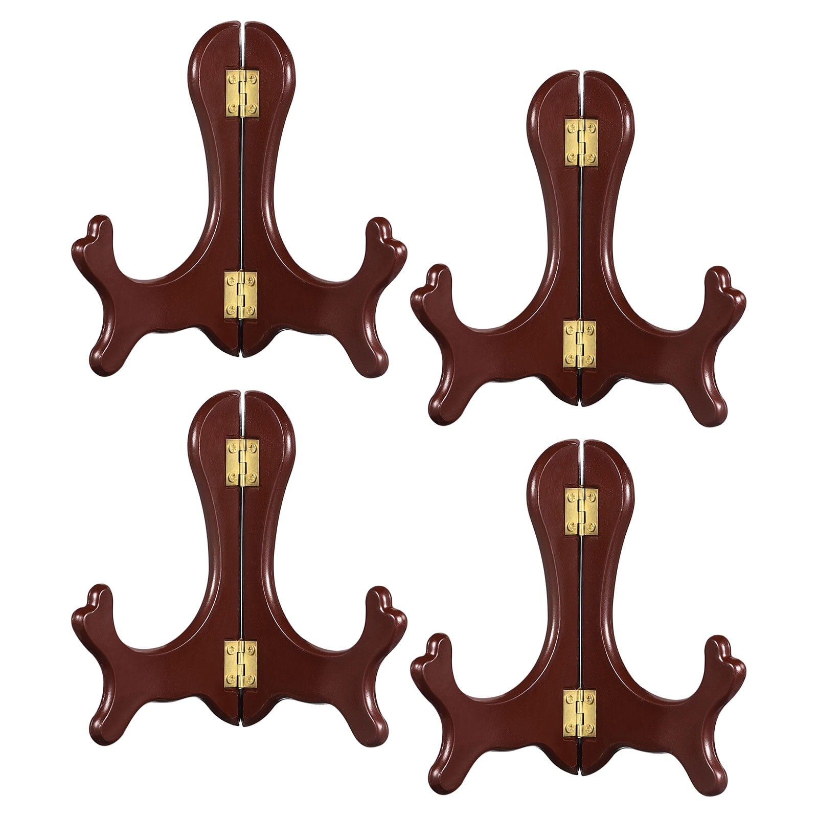 Uxcell 2-Pack Plastic Easel Plate Holders - 6 Inch Folding Display Stand, Brown, For Plates, Frames, Art