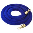 thumbnail image 1 of Uxcell 5 Feet Blue Velvet Stanchion Rope, Crowd Control Barrier Rope with Snap Hook, Golden, 1 of 6