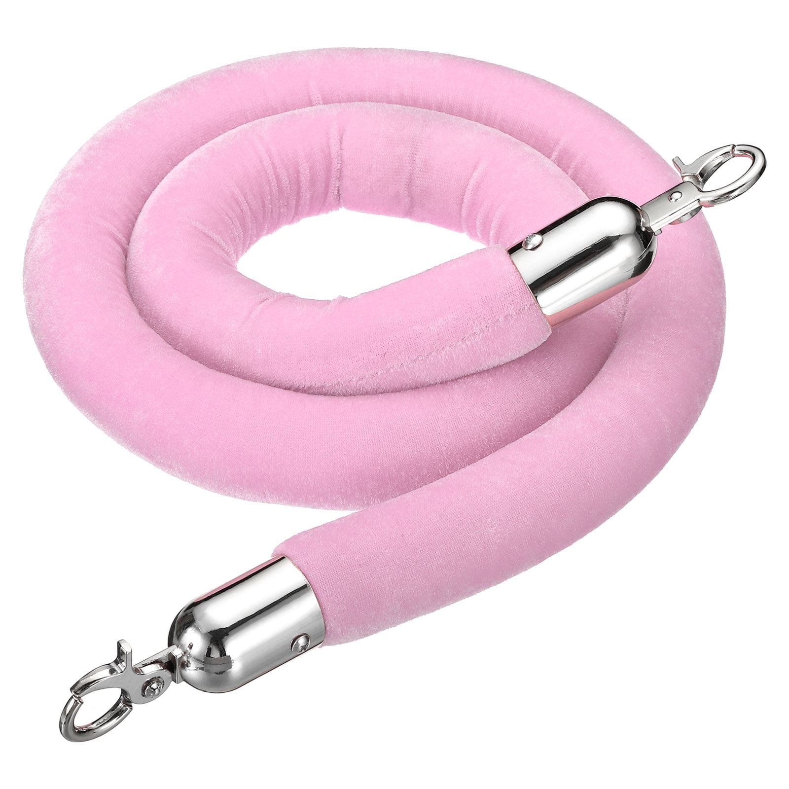 Uxcell 5 Feet Light Pink Velvet Stanchion Rope, Crowd Control Barrier ...