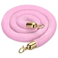 thumbnail image 1 of Uxcell 5 Feet Pink Velvet Stanchion Rope, Crowd Control Barrier Rope with Snap Hook, Golden, 1 of 6