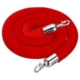 thumbnail image 1 of Uxcell 5 Feet Red Velvet Stanchion Rope, Crowd Control Barrier Rope with Snap Hook, Silver, 1 of 6