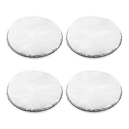 Uxcell 5'' Hook and Loop Polishing Pads Wool White 4 Pack