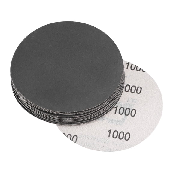 Uxcell 5 Inch 1000 Grit Hook and Loop Wet Dry Usable Silicon Carbide C-Weight Backing  Sanding Disc 20Pack