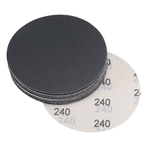 Uxcell 5 Inch 240 Grit Hook and Loop Wet Dry Usable Silicon Carbide C-Weight Backing  Sanding Disc 20Pack