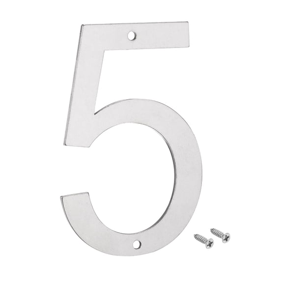 Uxcell 5 Inch 304 Stainless Steel House Number Polishing for Door Mailbox(Number 5)