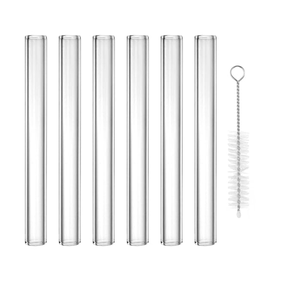 Uxcell 5 inch Borosilicate Glass Tubes 6 Pcs 0.47'' OD 0.08'' Thick Glass Blowing Tubes Straight Pipe Transparent
