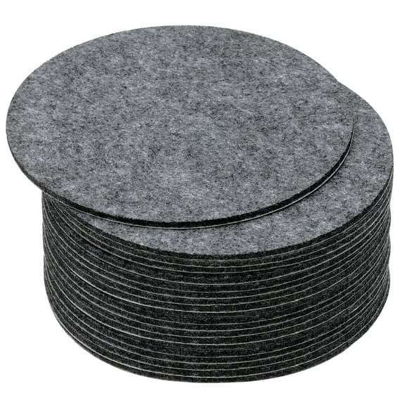 Uxcell 5 Inch Diameter Lamp Base Felt, 20Pack 2mm Thickness Adhesive Non-slip Anti-scratch Backed Felt, Grey