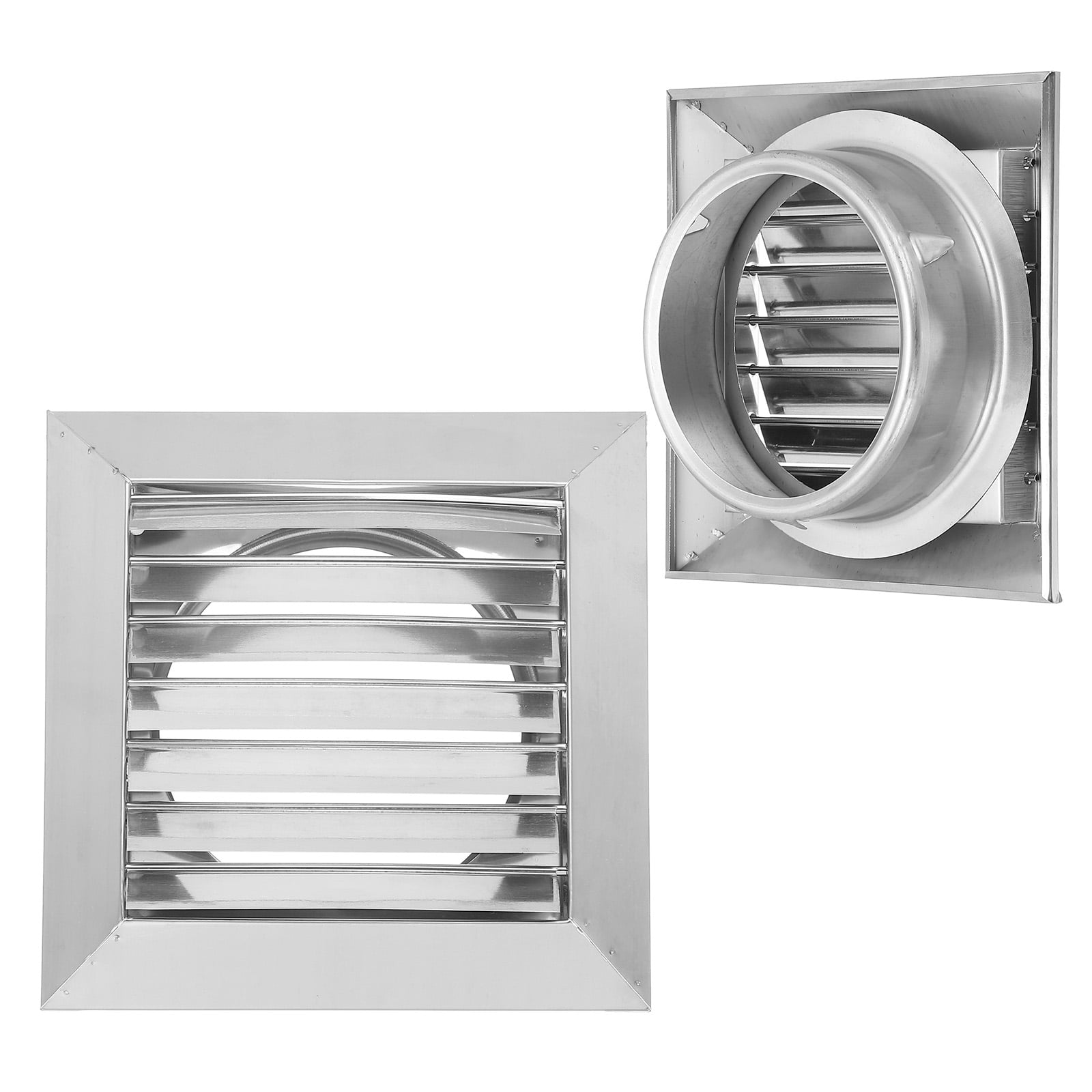 Uxcell 5 Inch Dryer Vent Cover, Stainless Steel Exterior Wall Outlet Vent Grille, Louvered with Flap