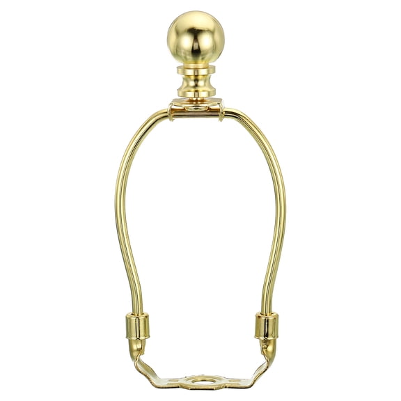 Uxcell 5 inch Lamp Harp Kit with Finial Lamp Shade Holder Gold Tone, 1 Set