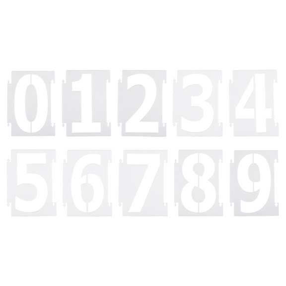 Uxcell Number Stencils Reusable Plastic Numbers Templates Set 0-9 Drawing 5 inch