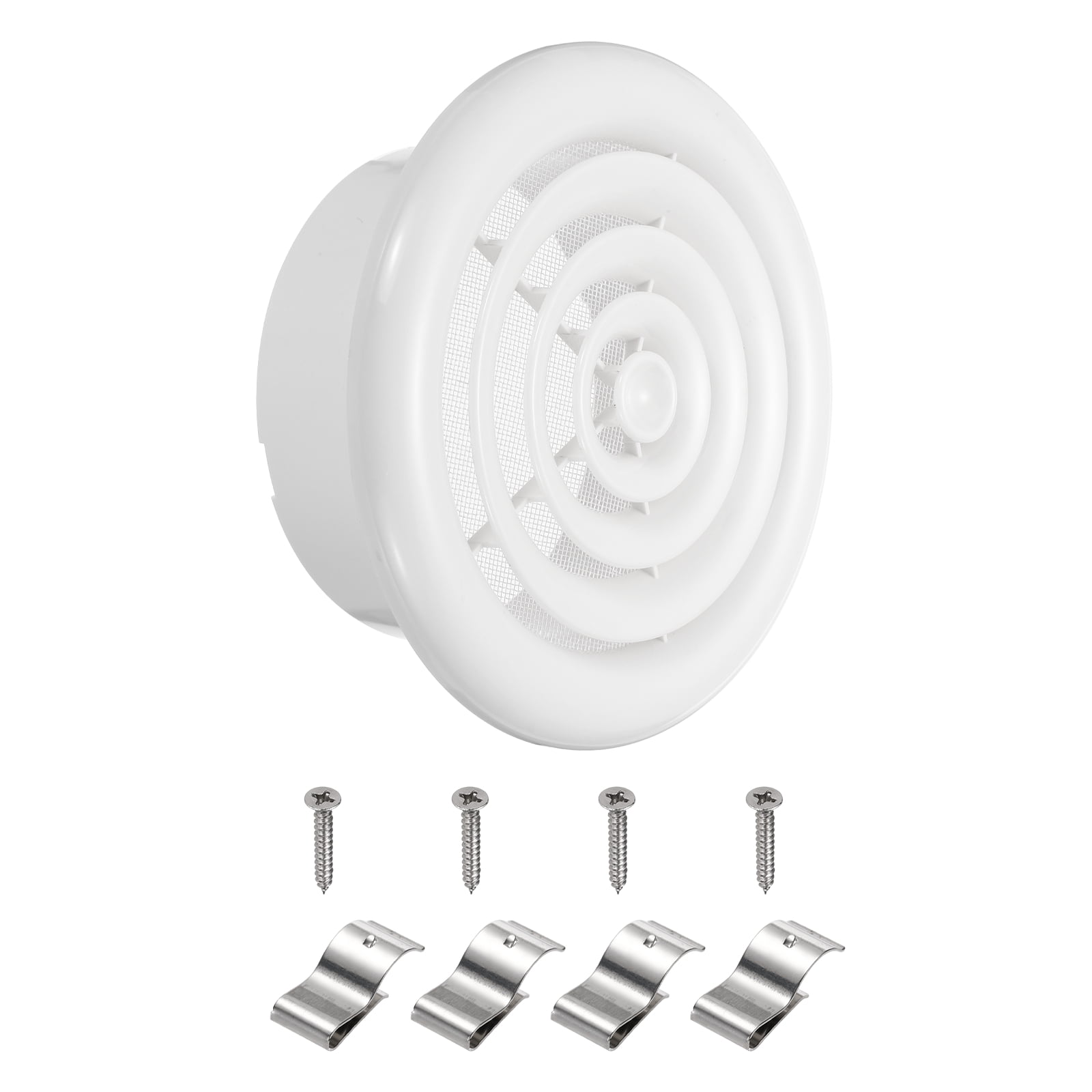 Uxcell 5 Inch Round Air Vent Cover, ABS Louver Air Diffuser Ceiling Vent Covers, White
