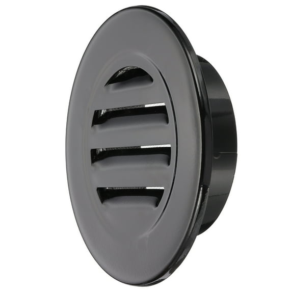 Round Soffit Vent, Aluminum Alloy Wall Vent Grille Cover for Exhaust Black 5 Inch