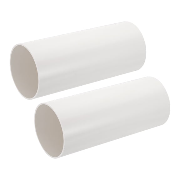 Uxcell 5 Inch Round Ventilation Duct, 12 Inch Long Plastic Pipe Heating Cooling Ventilation AC System, 2 Pcs
