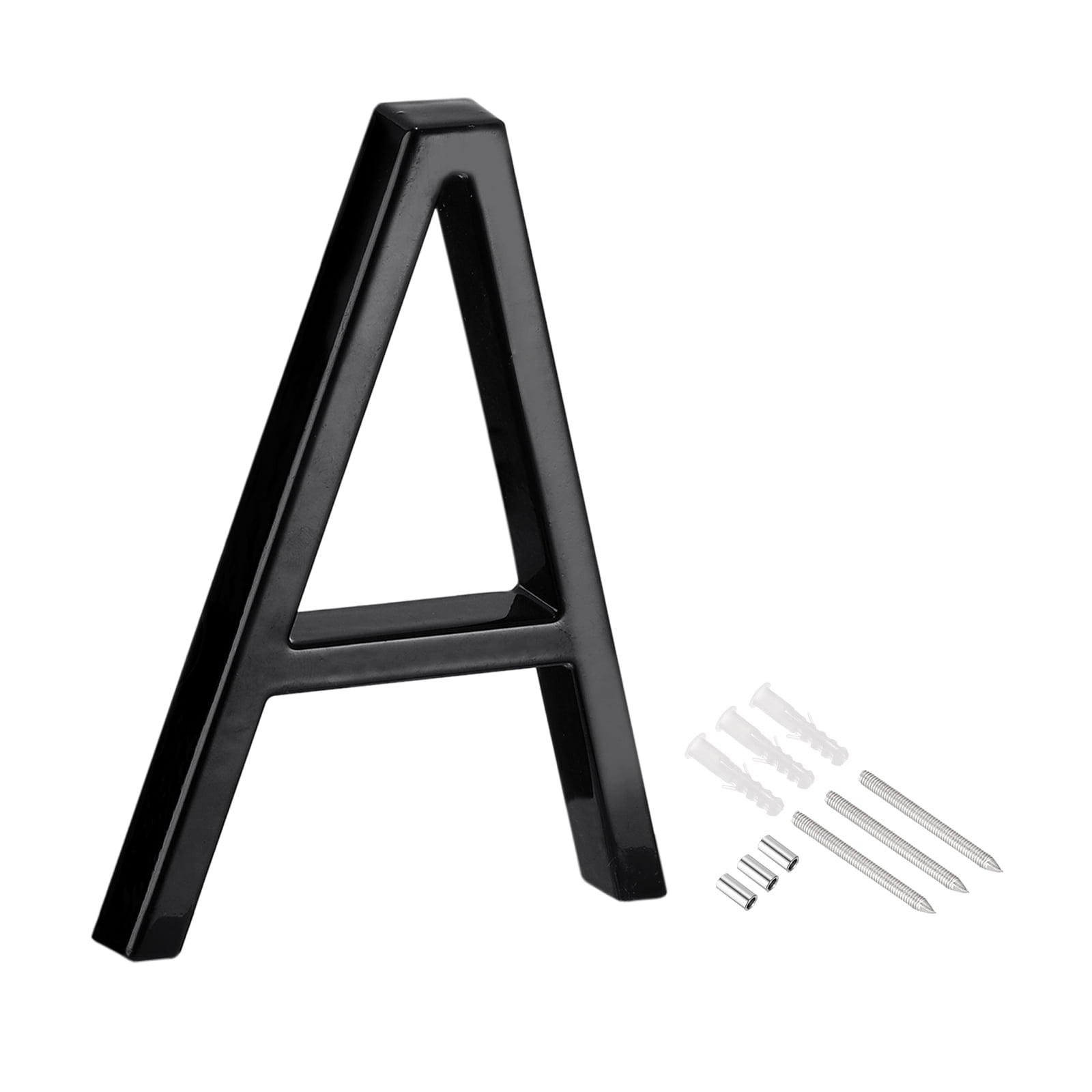 Uxcell 5 Inch Zinc Alloy Modern Floating House Letter A Address Sign for Outside, Black
