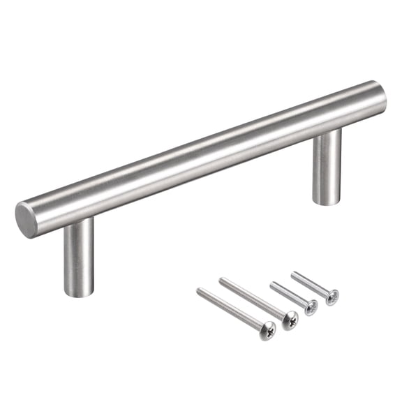 Uxcell 5" Length 3" Hole Center Stainless Steel T Bar Pull Handle 10mm Diameter 5 Pack