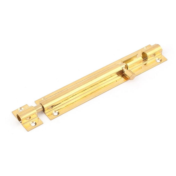 Uxcell 5" Length Brass Door Security Latch Sliding Lock Barrel Bolt Gold Tone