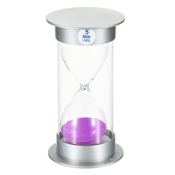 Uxcell 5 Minute Sand Timer, Sandy Clock, Count Down Sand Glass, Purple Sands