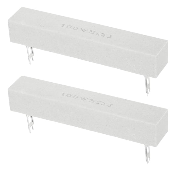Uxcell 5 Ohm Ceramic Cement Resistor, 100W Power Wirewound Horizontal Cement Resistor Kit Tolerance 5% for Audio Equipment Power Adapters Frequency Divider Circuit Board (Pack of 2)