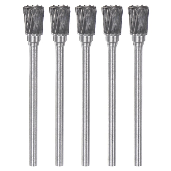 Uxcell 5 Pack 1/4" (6mm) Head 3/32" (2.35mm) Shank Inverted Cone N Shape Double Cut Carbide Rotary Burrs