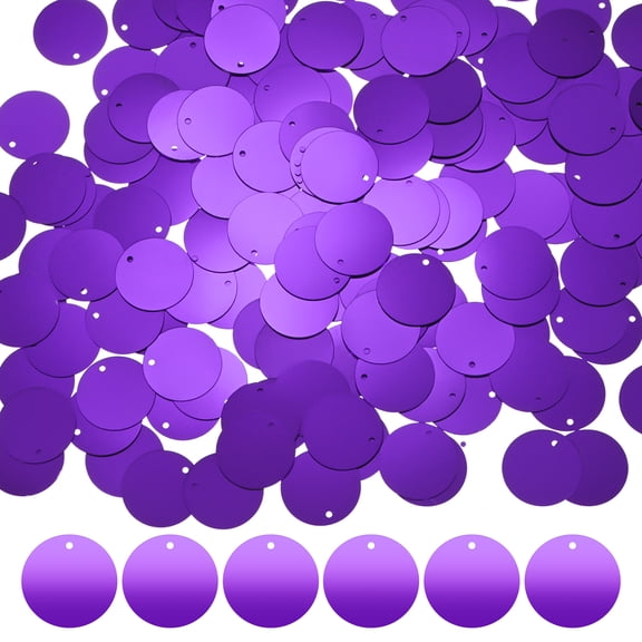 Uxcell 5-Pack 20 mm Flat Round Loose Sequins Paillettes for Crafts for DIY Projects/Sewing [Dark Purple]