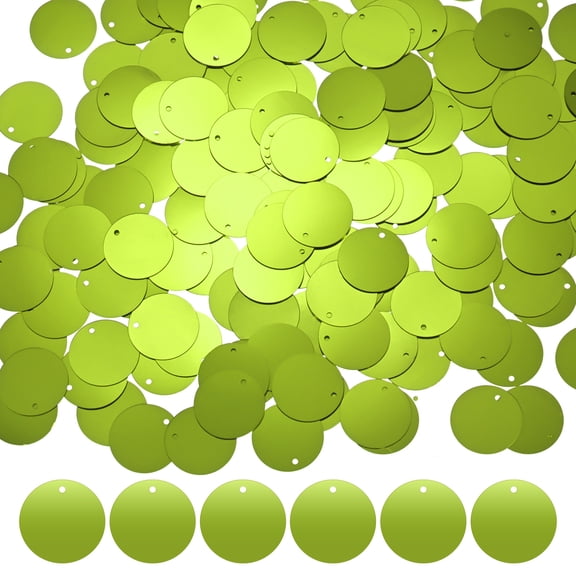 Uxcell 5-Pack 20 mm Flat Round Loose Sequins Paillettes for Crafts for DIY Projects/Sewing [Light Green]