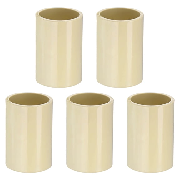 Uxcell 5-Pack 3/4 Inch CPVC Pipe Coupling Adapter Pipe Fitting, CTS Slip Socket Connectors for Sprinkler/Drip Irrigation System/Industrial Use [Beige]