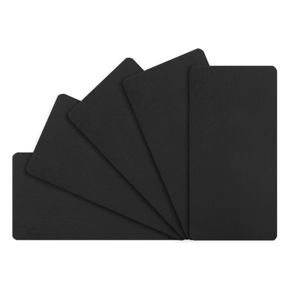 Uxcell 5-Pack Anodized Aluminium Laser Engraved Mount Metal Plate 4x2x0.03 Inch with Self Adhesive for DIY Laser Printing[Black]