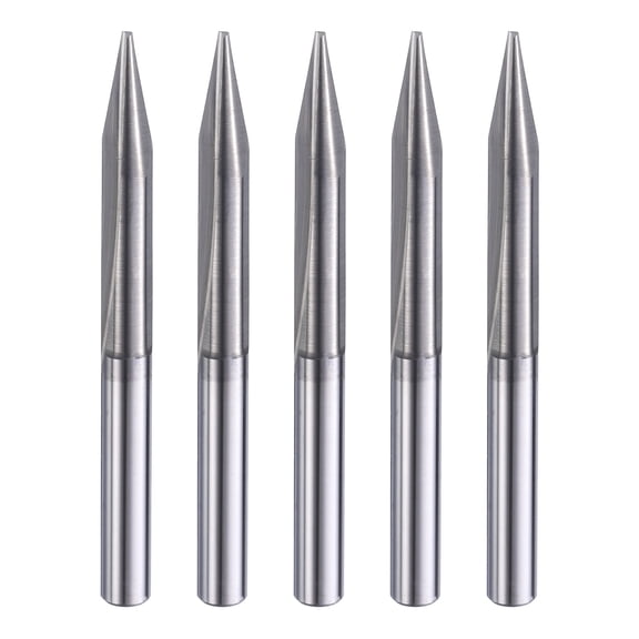 Uxcell 5 Pack CNC V Bit 20 Degree 1/8" Shank 0.5mm Tip Engraving V Bits Chamfer End Mill