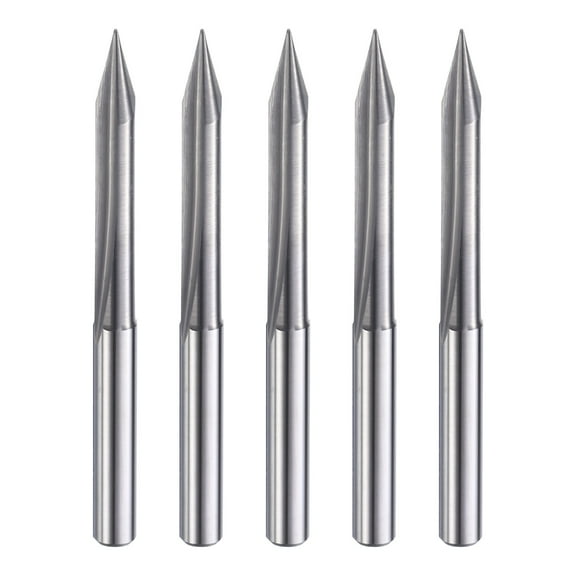 Uxcell 5 Pack CNC V Bit 30 Degree 1/8" Shank 0.1mm Tip Engraving V Bits Chamfer End Mill