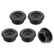 Uxcell 5 Pack Cable Cord Grommet, 1" Inch 25mm Desk Grommet Flexible Rubber Grommets Wire Hole Cover Pass Through for Office Computer Desk Wire Organizer, Black