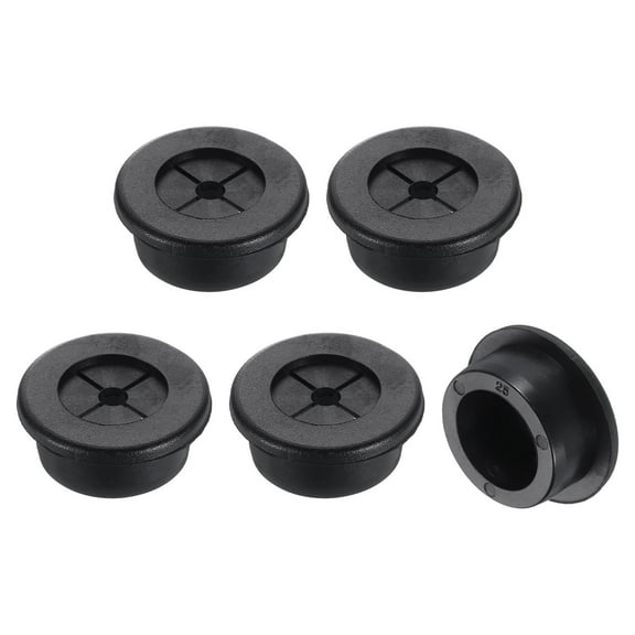 Uxcell 5 Pack Cable Cord Grommet, 1" Inch (25mm) Desk Grommet Flexible Rubber Grommets Wire Hole Cover Pass Through for Office Computer Desk Wire Organizer, Black