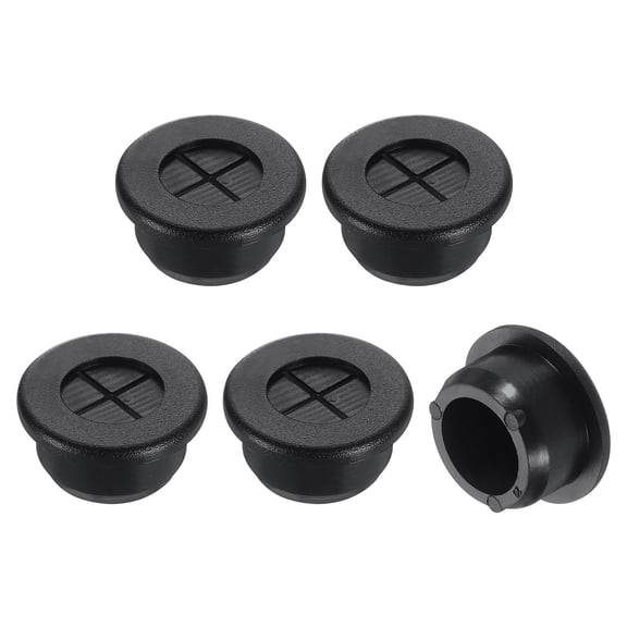 Uxcell 5 Pack Cable Cord Grommet, 13/16" Inch (20mm) Desk Grommet Flexible Rubber Grommets Wire Hole Cover Pass Through for Office Computer Desk Wire Organizer, Black