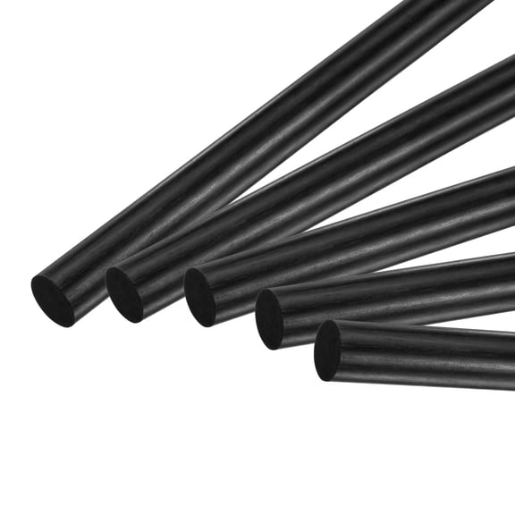 Uxcell 5-Pack Carbon Fiber Rods, 300mm Length 8mm Dia Carbon Fiber Solid Matte Pole for RC Airplane/DIY Craft/Scale Model [11.81 x 0.31IN]