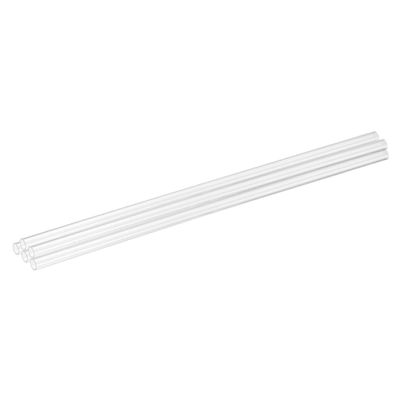 Uxcell 5 Pack Clear Rigid Acrylic Pipe, 8mm(0.31") ID x 10mm(0.39") OD 14" Round Polycarbonate Tube Plastic Tubing for Plumbing, Lighting, Aquarium, DIY Projects