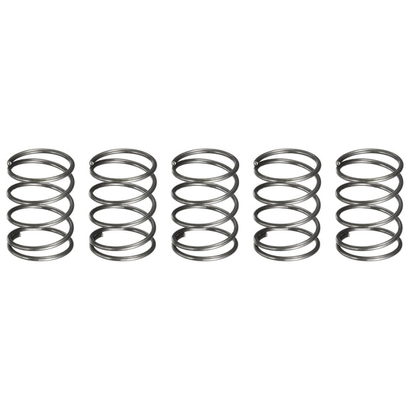 Uxcell 5 Pack Compression Spring, 11mm OD, 0.8mm Wire Size, 15mm Free Length, Spring Steel Construction Extended Mechanical Compression Springs for Shop and Home Repairs, Silver Tone