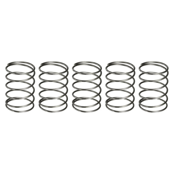 Uxcell 5 Pack Compression Spring, 18mm OD, 1mm Wire Size, 25mm Free Length, Spring Steel Construction Extended Mechanical Compression Springs for Shop and Home Repairs, Silver Tone