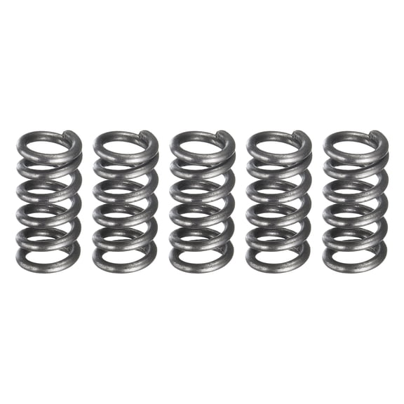 Uxcell 5 Pack Compression Spring, 5mm OD, 0.8mm Wire Size, 10mm Free Length, Spring Steel Construction Extended Mechanical Compression Springs for Shop and Home Repairs, Silver Tone